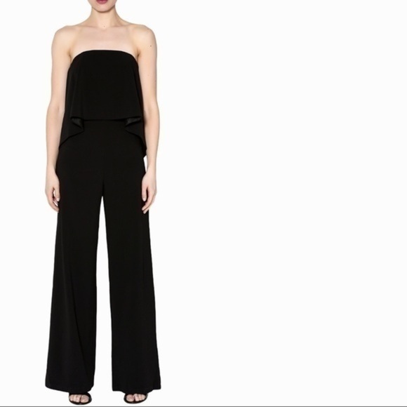 DO+BE black wide leg strapless jumpsuit Size Small - Picture 11 of 13